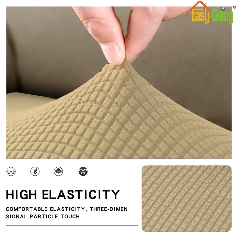 Easy-Going Stretch Cushion Cover Sofa Cushion Furniture Protector Sofa Seat Sofa slipcover Sofa Cover Soft Flexibility with Elastic Bottom(Sofa Cushion, Beige) - Image 3